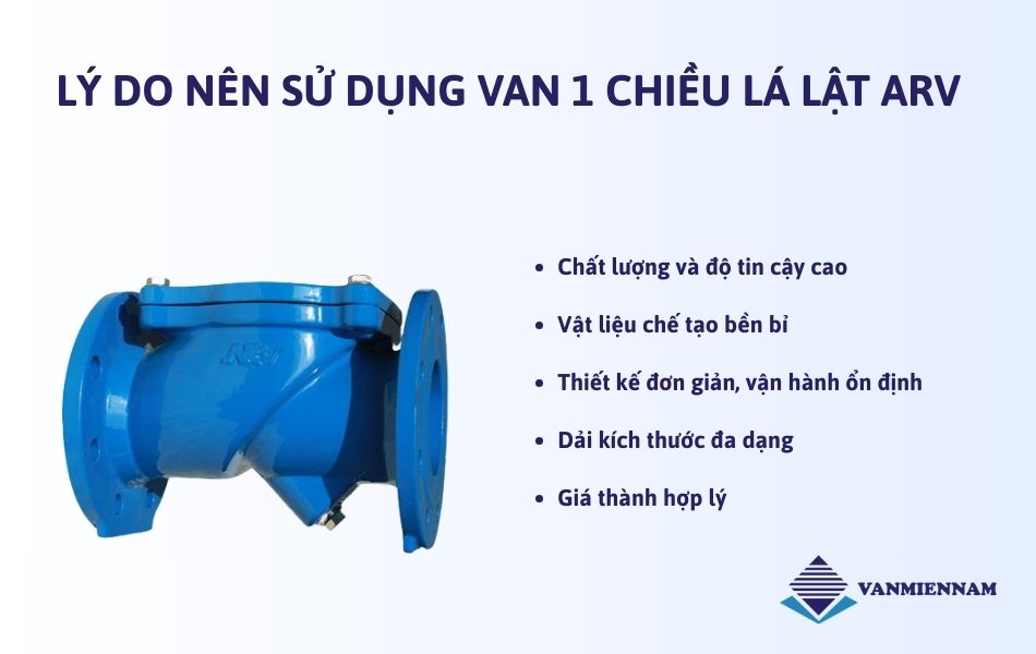 ưu điểm của van 1 chiều lá lật arv
