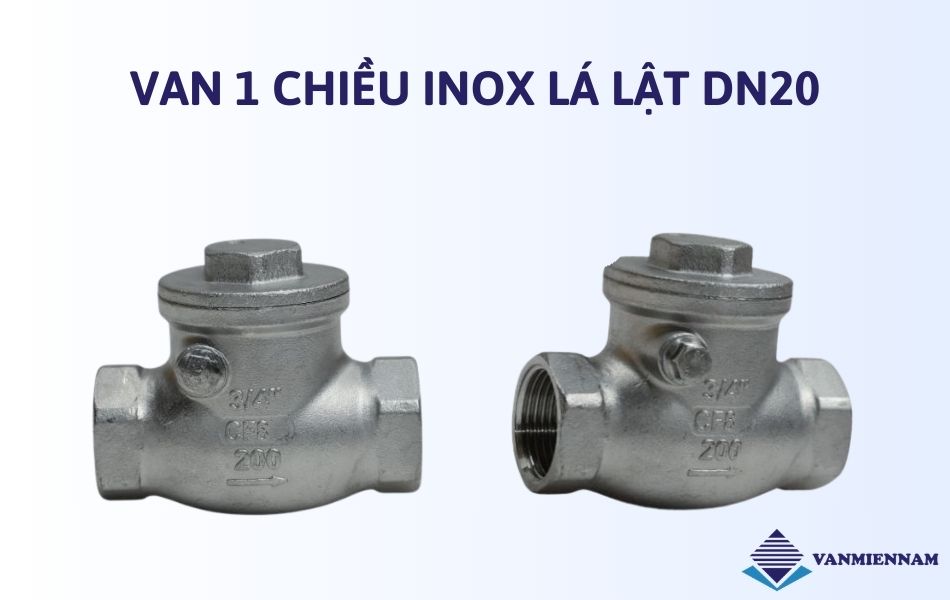 Van 1 chiều inox lá lật DN20