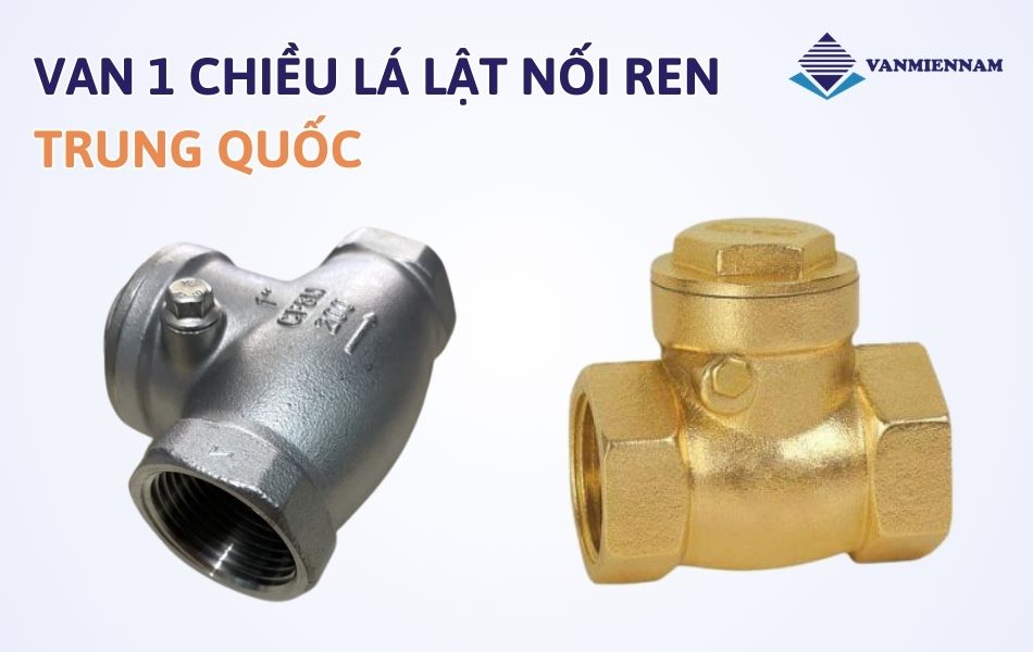 Van 1 chiều lá lật nối ren Trung Quốc