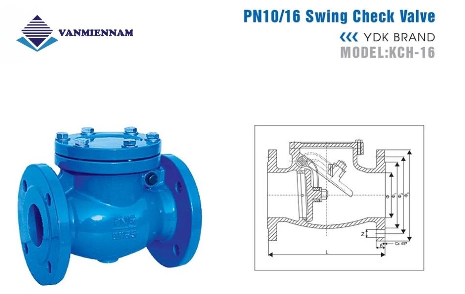 cấu tạo van 1 chiều lá lật ydk