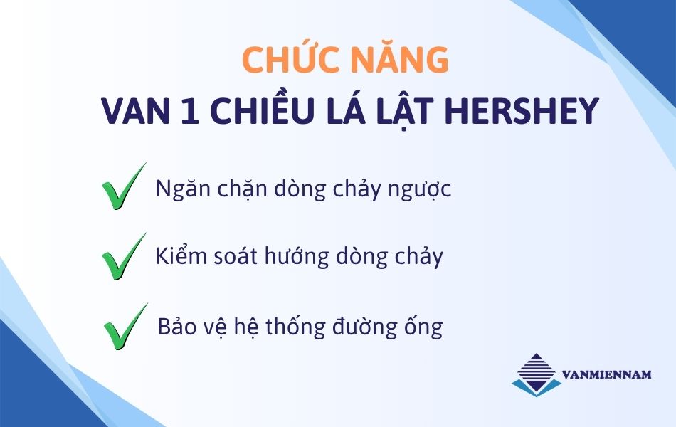 Chức năng của van 1 chiều lá lật Hershey