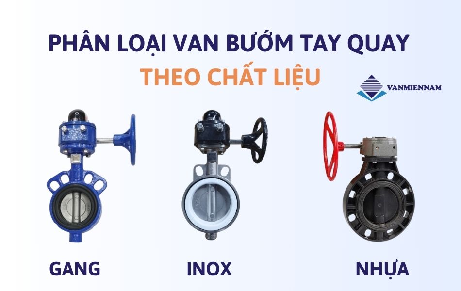 phân loại van bướm tay quay theo chất liệu