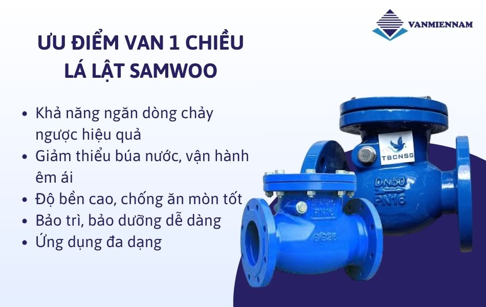 Ưu điểm của van 1 chiều lá lật Samwoo