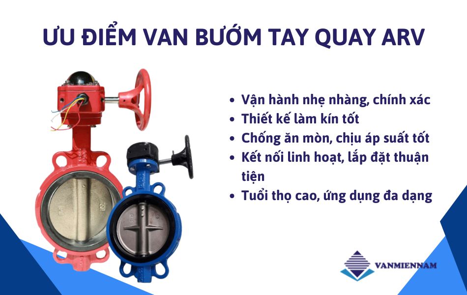 ưu điểm của van bướm tay quay arv