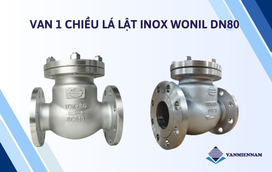 Van 1 chiều lá lật inox Wonil DN80